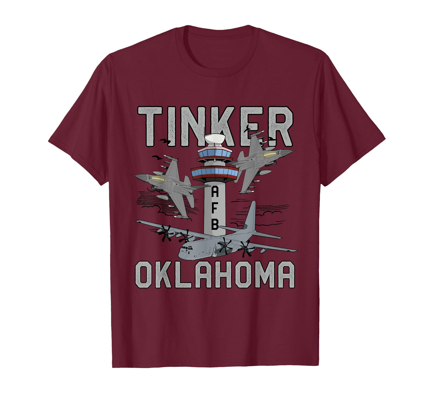 Tinker AFB Oklahoma Air Force Base Fighter Jets Vintage Tee T-Shirt