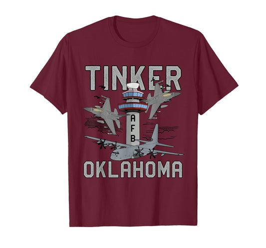 Tinker AFB Oklahoma Air Force Base Fighter Jets Vintage Tee T-Shirt