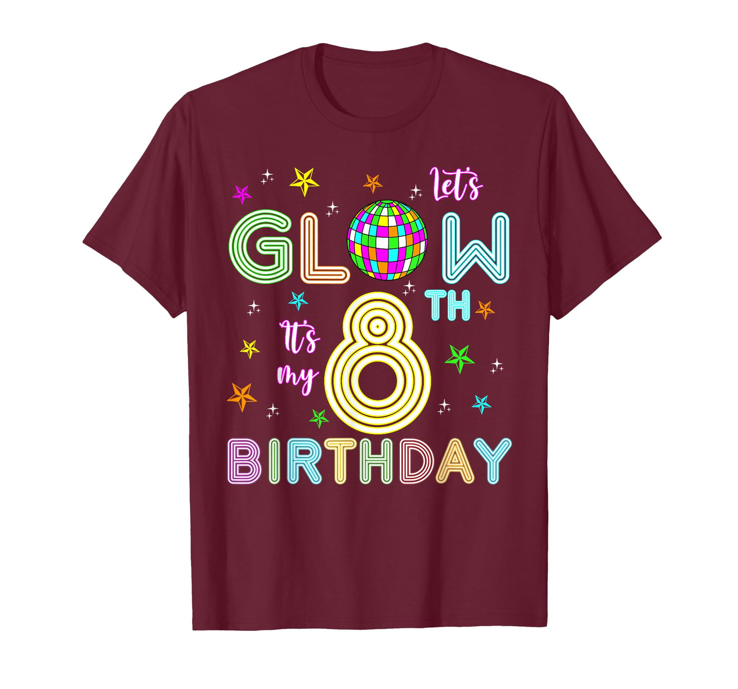 It's My 8th Birthday Glowing 80s 8 Year Old T-Shirt