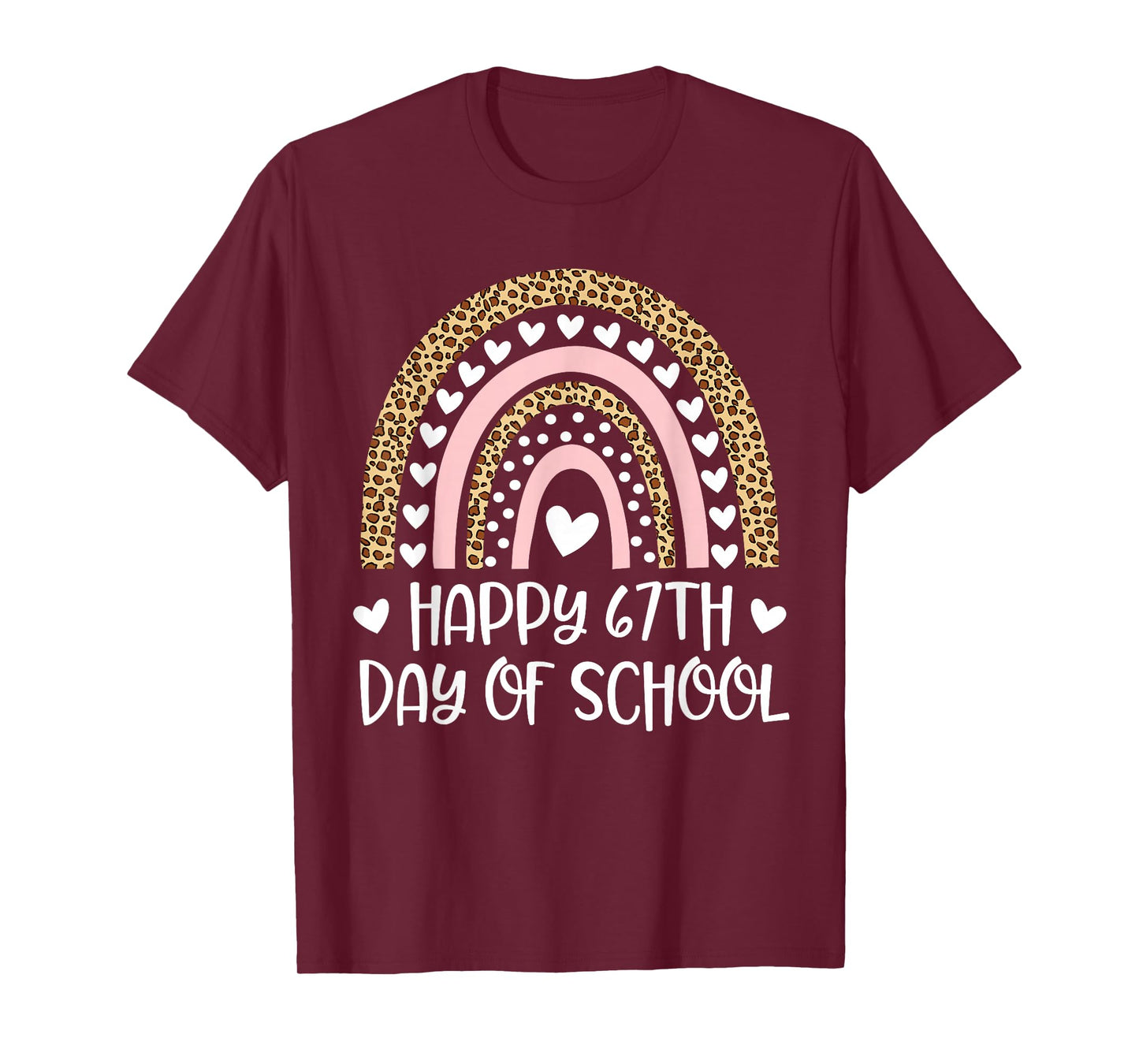 Happy 67th Day of School Rainbow Teacher Kid Six Seven Meme T-Shirt