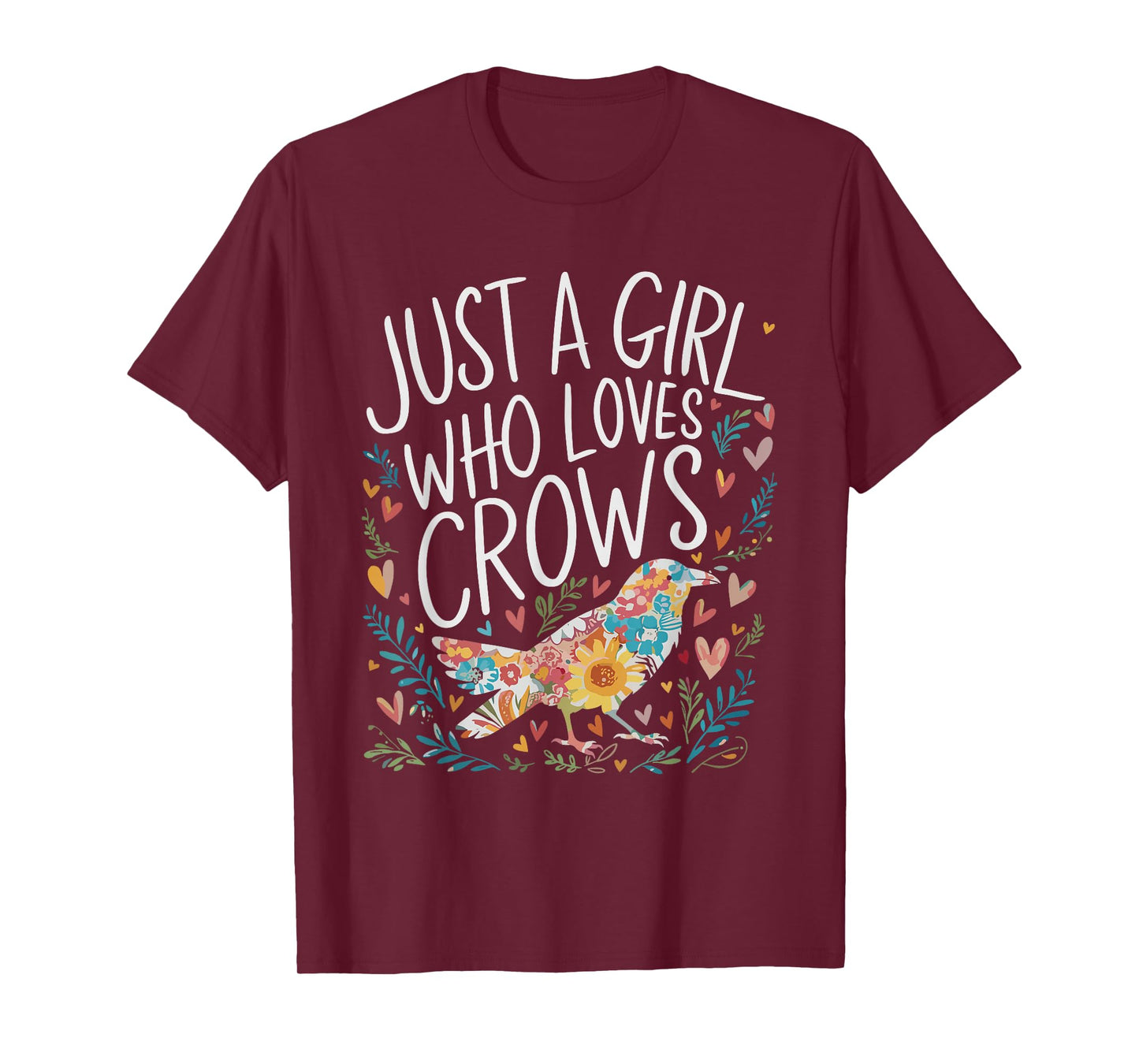 Cute Just A Girl Who Loves Crows Men Women Girls T-Shirt