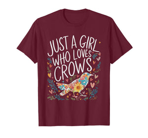 Cute Just A Girl Who Loves Crows Men Women Girls T-Shirt