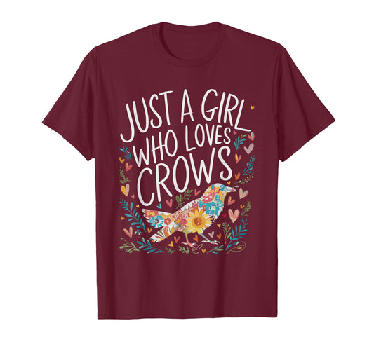 Cute Just A Girl Who Loves Crows Men Women Girls T-Shirt