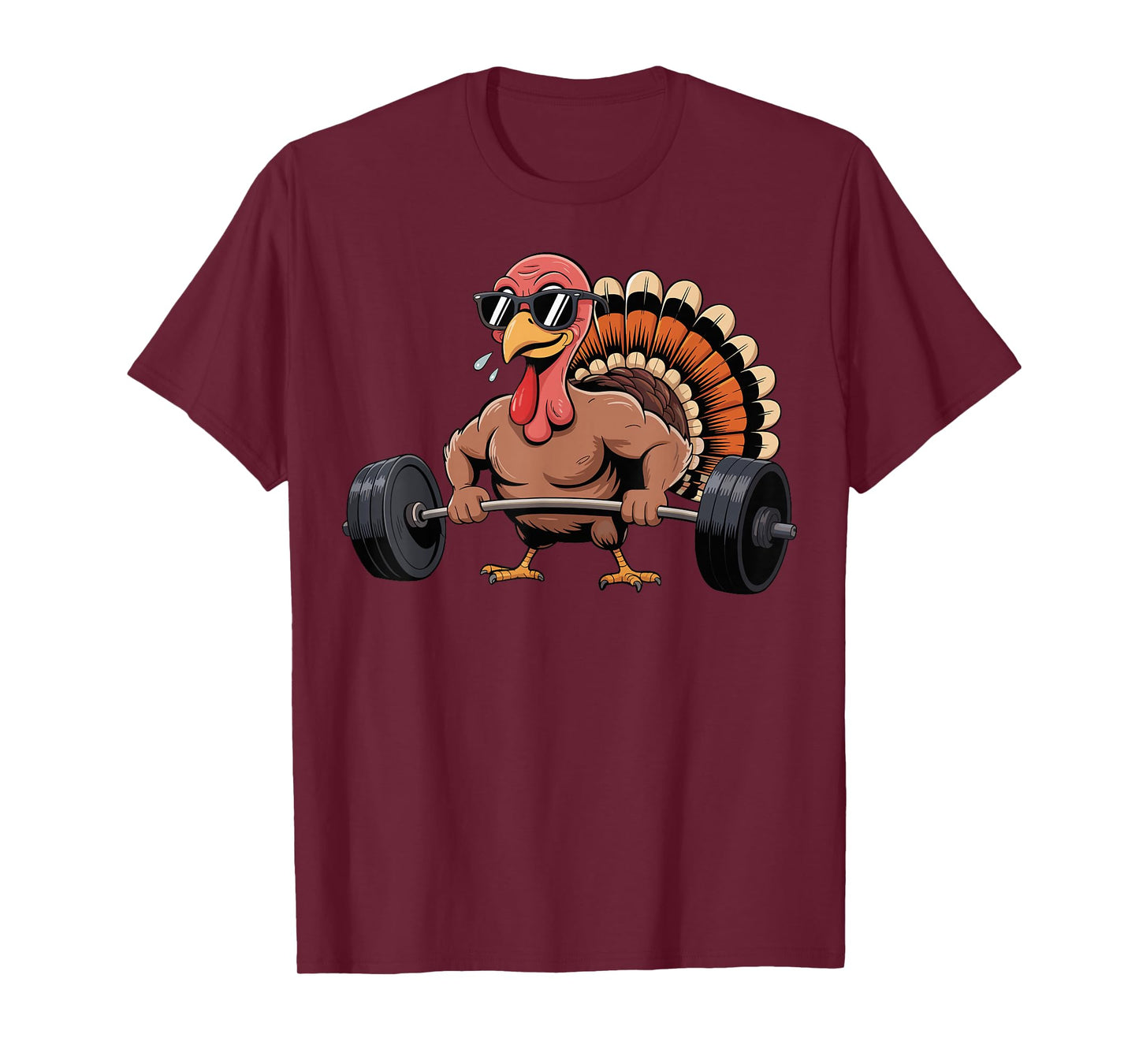 Thanksgiving Workout Turkey Barbell Lift Gym Men Women T-Shirt