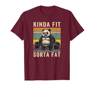 Kinda Fit Sorta Fat Funny Gym Panda Weightlifting Workout T-Shirt