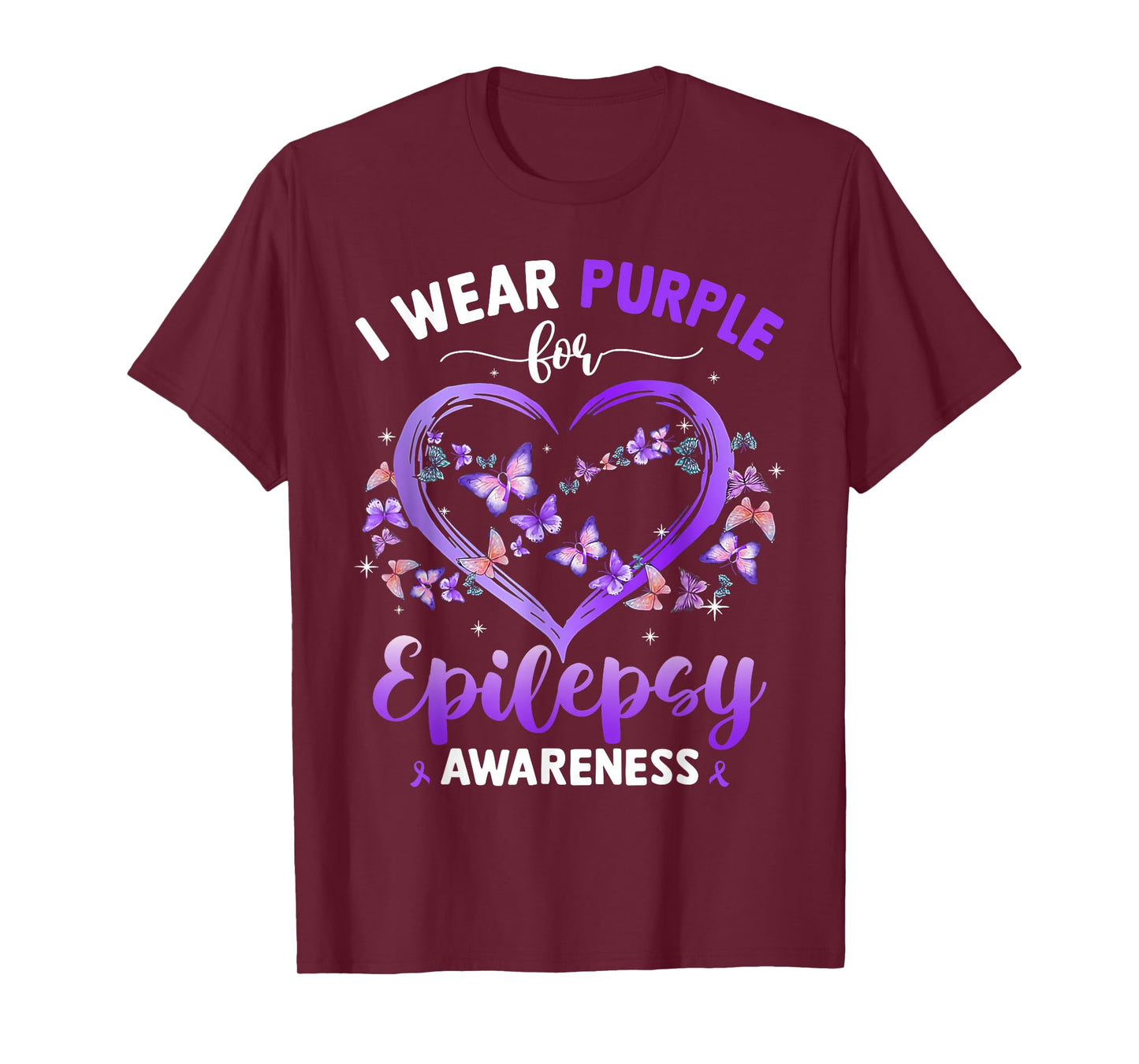 I Wear Purple for Epilepsy Awareness Month Heart Warrior T-Shirt