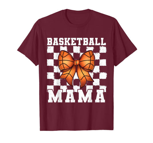 Basketball Mama Coquette Bow Game Day Funny Sports Lover Mom T-Shirt