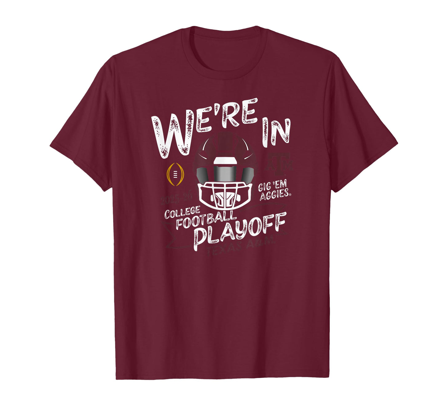 Texas A&M Aggies CFP College Football Playoff 2025-26 Black T-Shirt