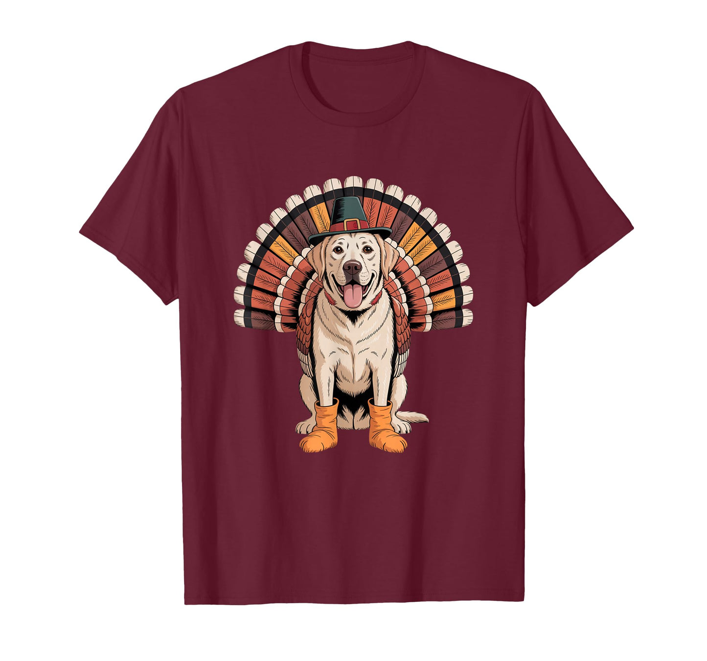 Funny Labrador Retriever Dog Turkey Thanksgiving Art T-Shirt