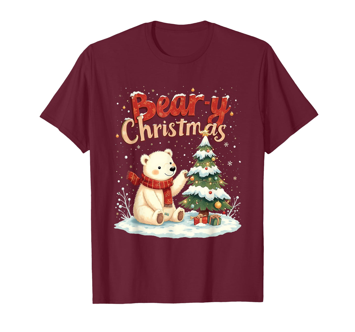 Bear-y Christmas Cute Polar Bear Holiday Pun Gift T-Shirt