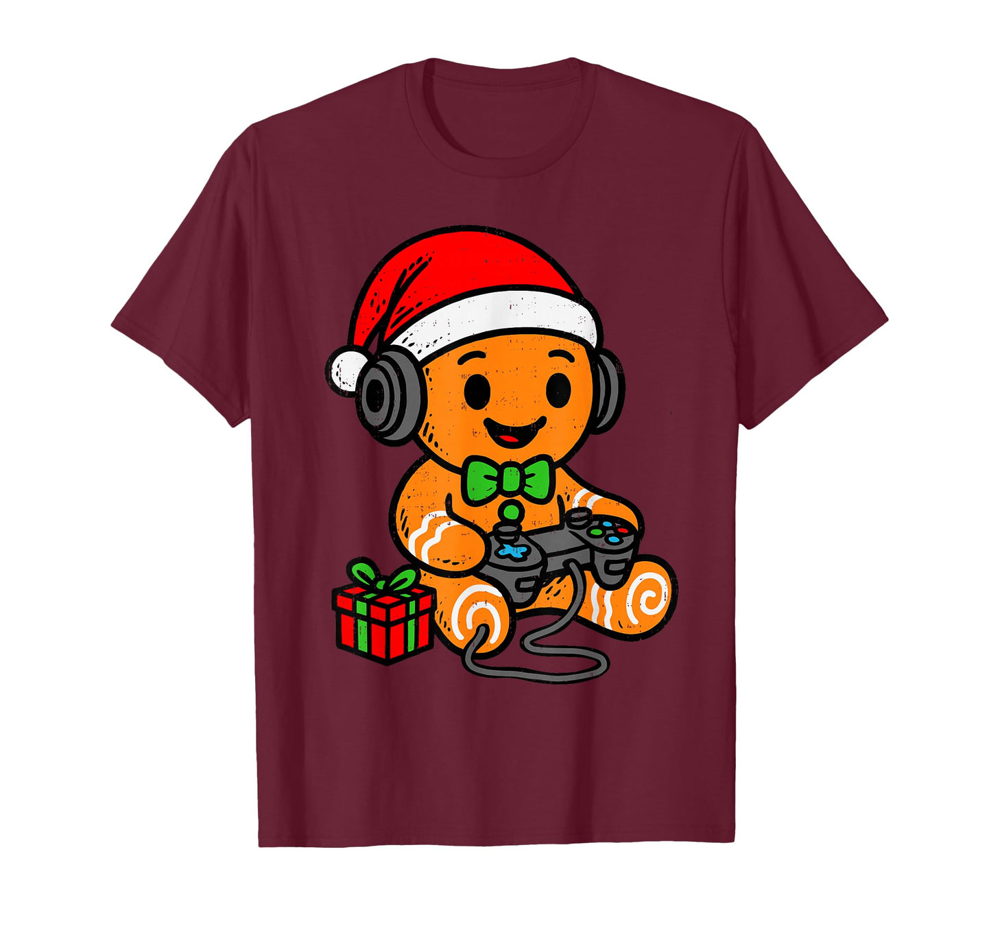 Gamer Gingerbread Christmas Gaming Game Teen Boy Toddler Kid T-Shirt