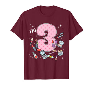 3rd Birthday Makeup Spa Nail 3 Years Old Girl Bday Party T-Shirt