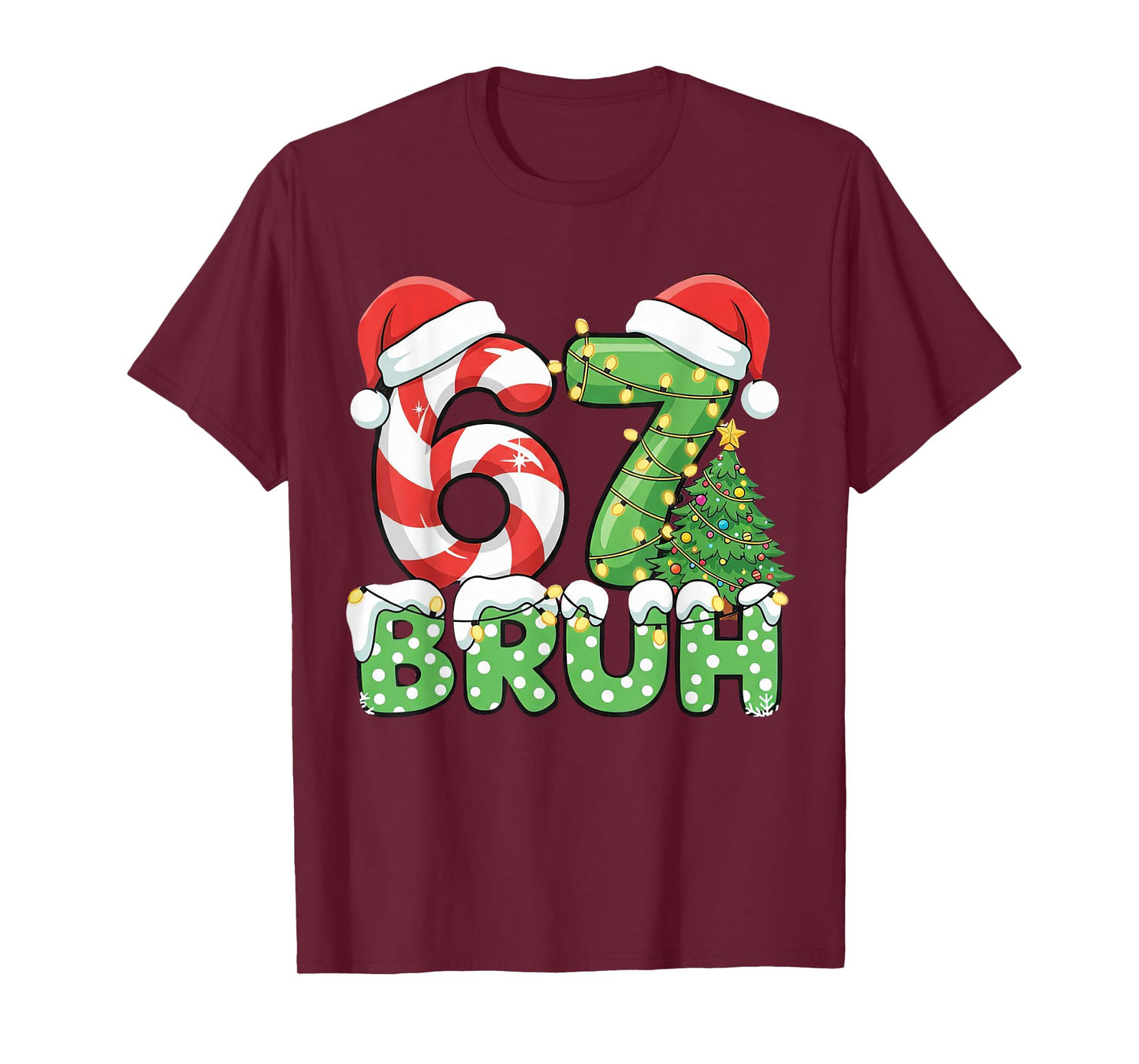 Six Seven 67 Funny Santa Bruh Christmas Meme T-Shirt