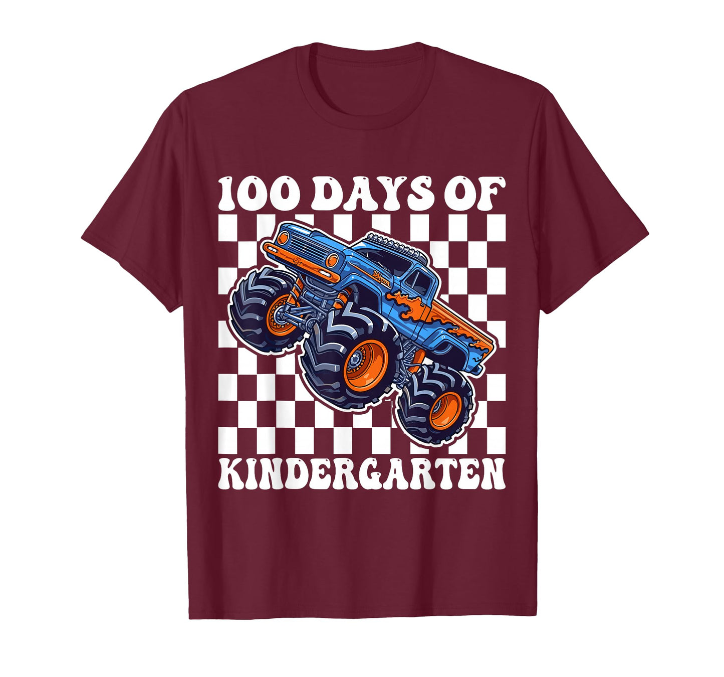 100th Day of Kindergarten 100 Days Monster Truck Boys Kids T-Shirt