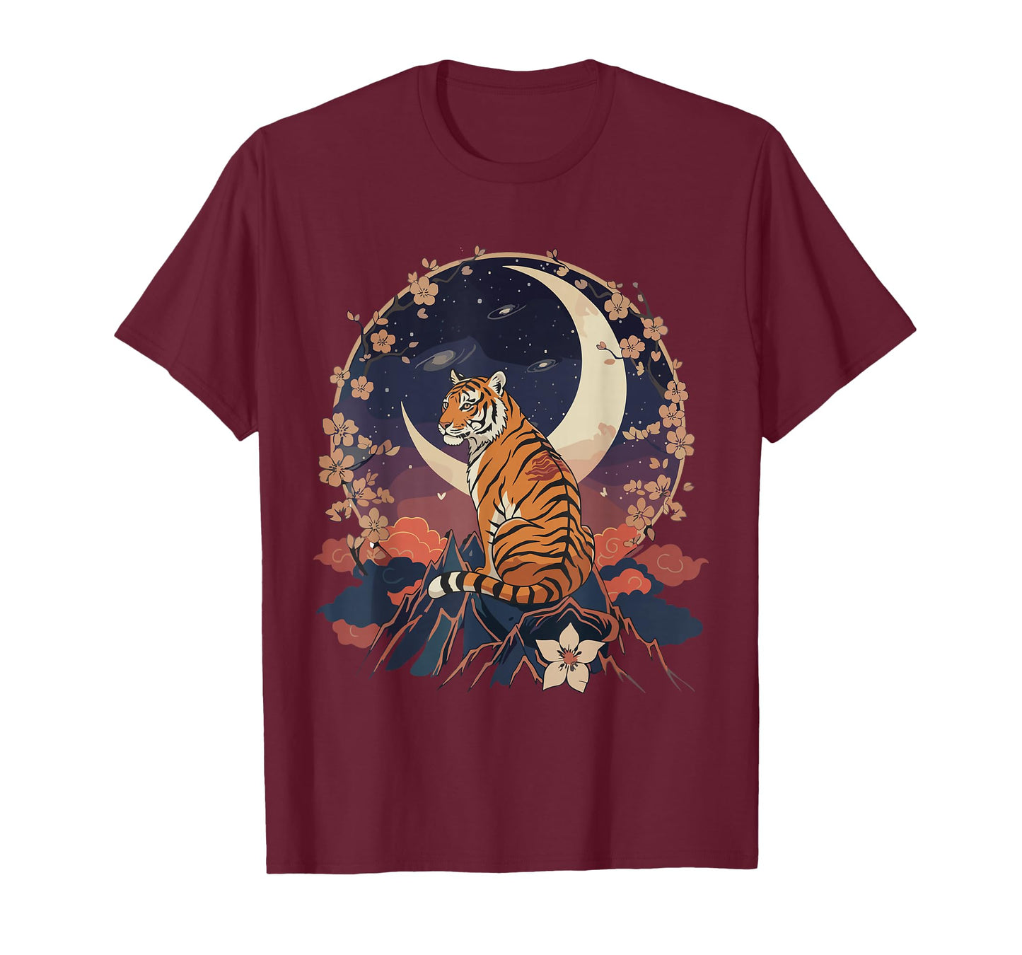 Kawaii Tiger Moon Japanese Anime T Shirts Men Women Kids T-Shirt
