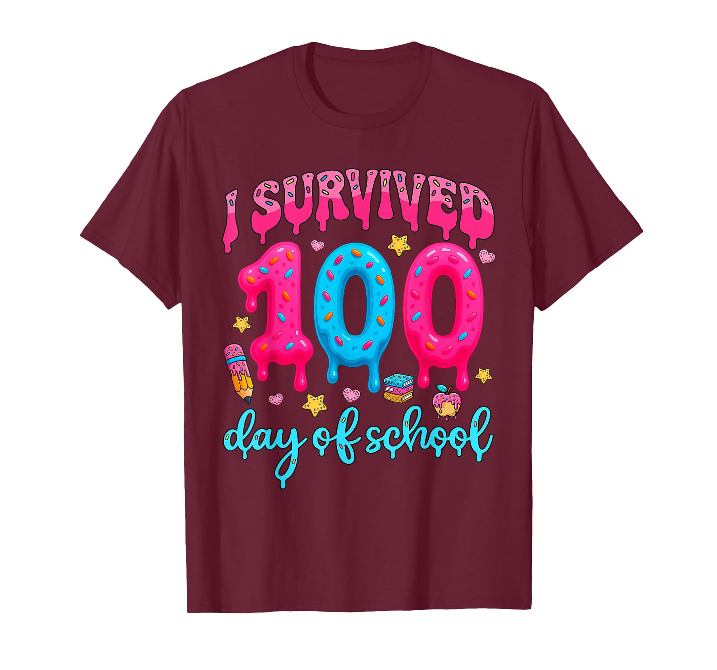 I Survived 100th Days of School Students Teachers 100 Days T-Shirt