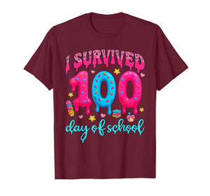 I Survived 100th Days of School Students Teachers 100 Days T-Shirt