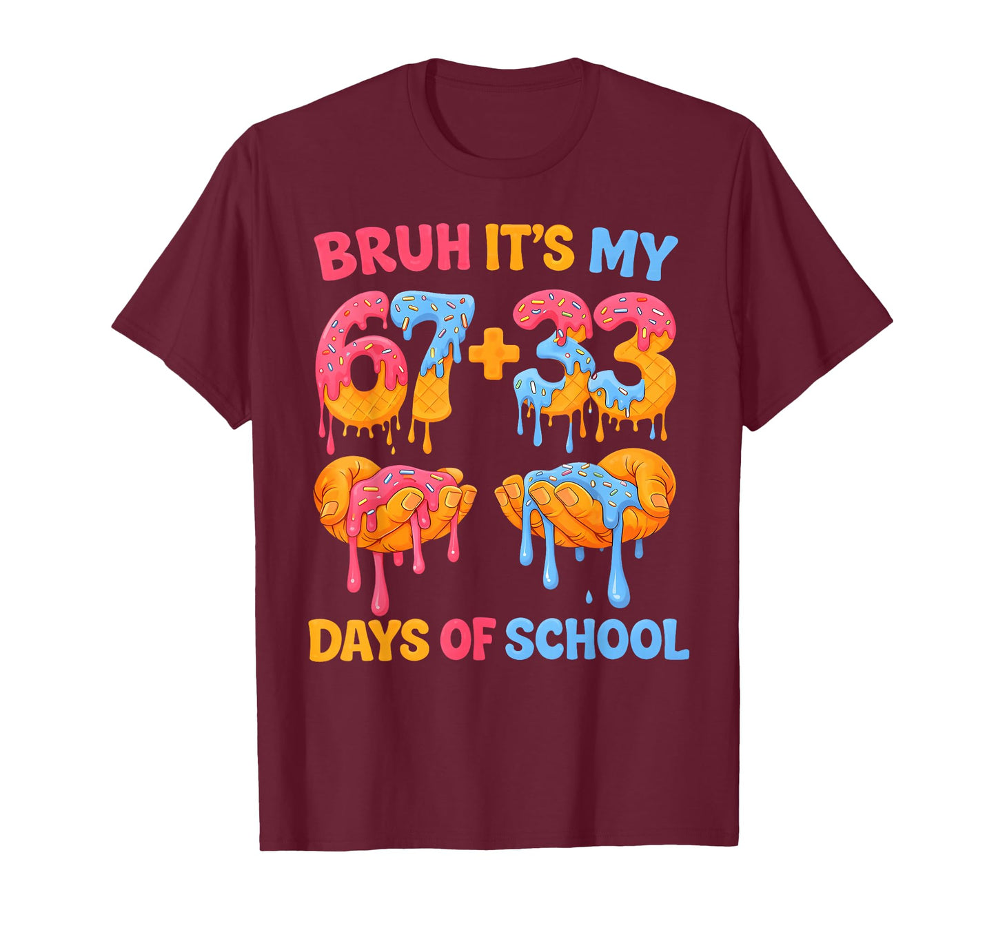 Bruh Its My 67 + 33 Days of School Funny Drip Meme Boy Girl T-Shirt