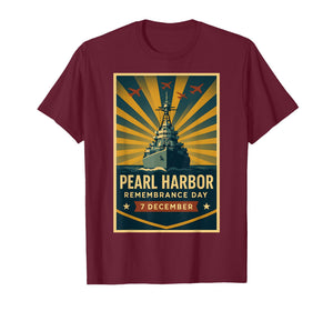 Pearl Harbor Remembrance Day Retro Naval Memorial Artwork T-Shirt