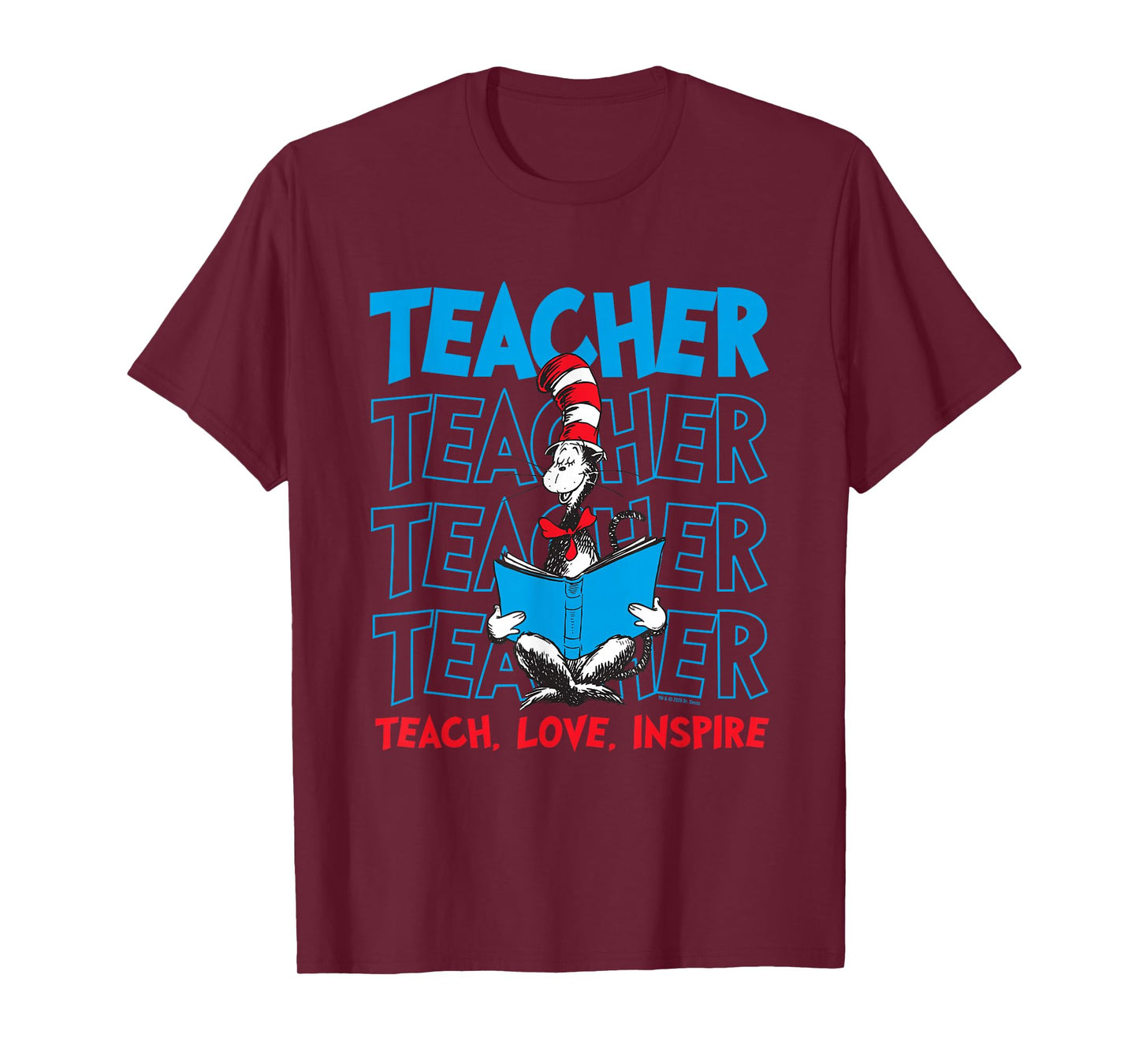 Dr Seuss Cat in The Hat Teacher Officially Licensed T-Shirt