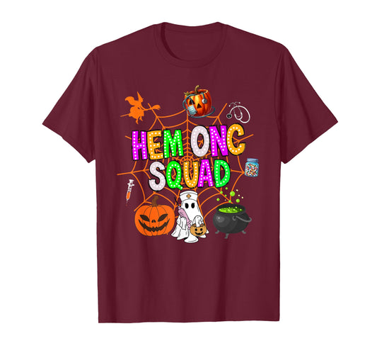 Hem Onc Squad Nurse Halloween Ghost PEDS Hematology Oncology T-Shirt