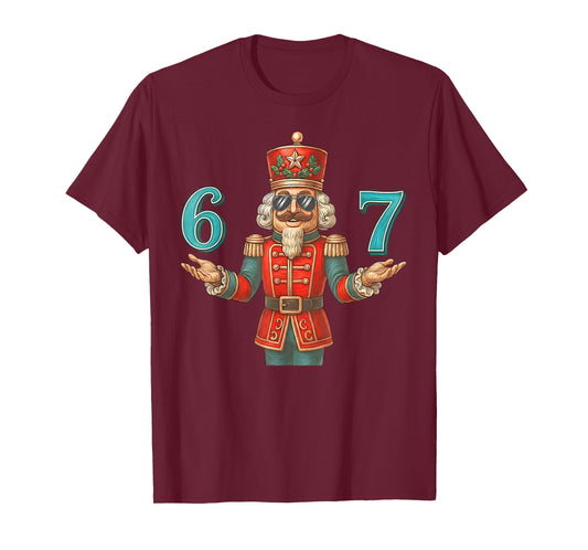 67 Nutcracker Six Seven Meme Christmas 6 7 Teens Kids T-Shirt