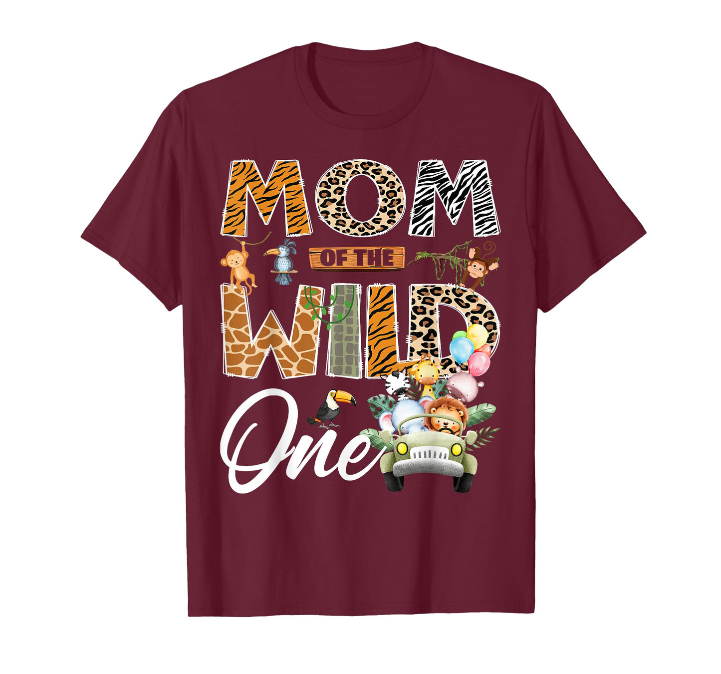 Mom of The Wild One 1st Birthday Boy Safari Jungle T-Shirt