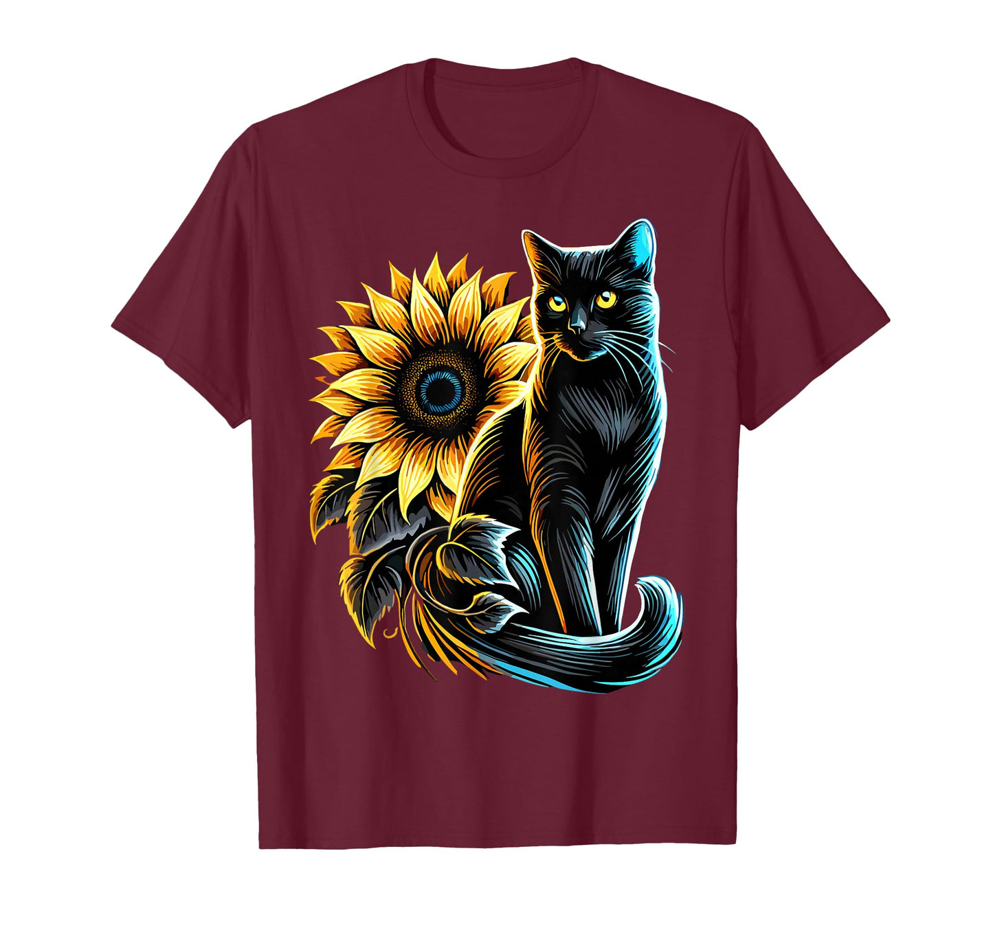 Cats Lover Cat Sunflower T-Shirt