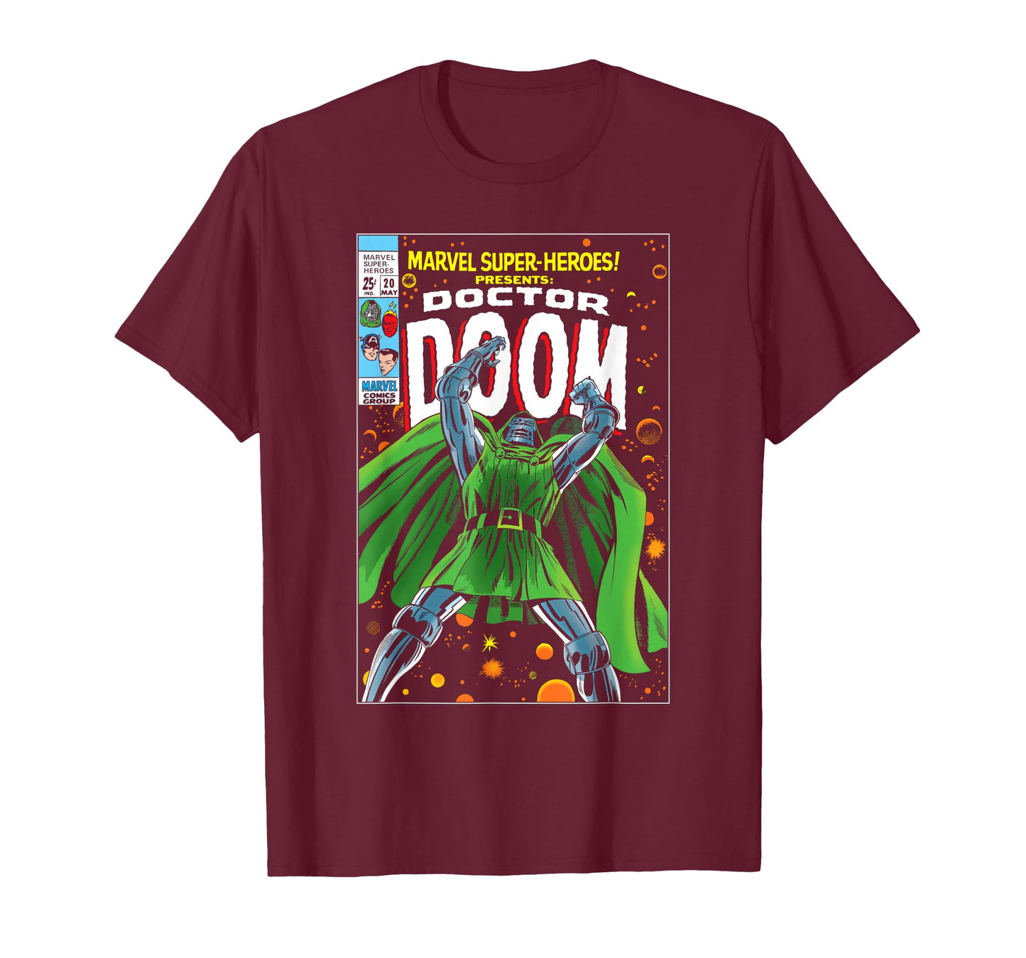 Marvel Super Heroes Doctor Doom Retro Vintage Comic Cover T-Shirt