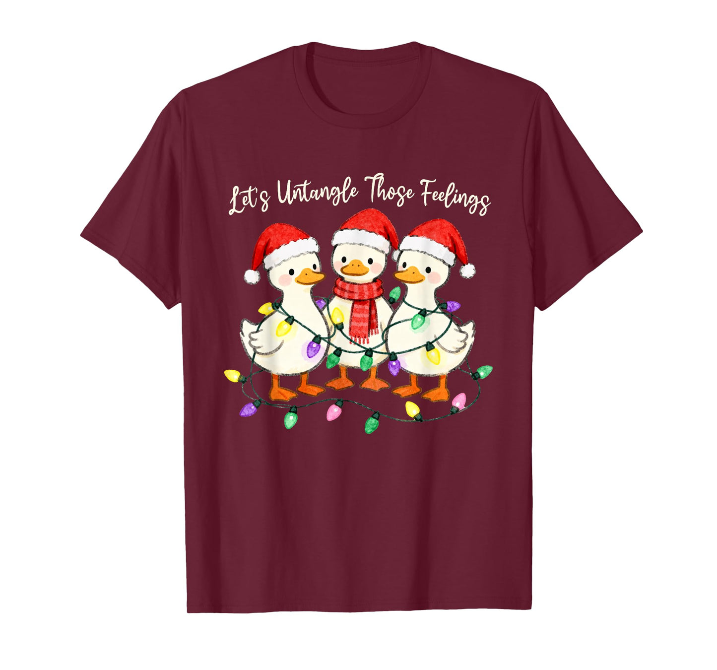 Let's Untangle Those Feelings Goose Christmas Counselor T-Shirt
