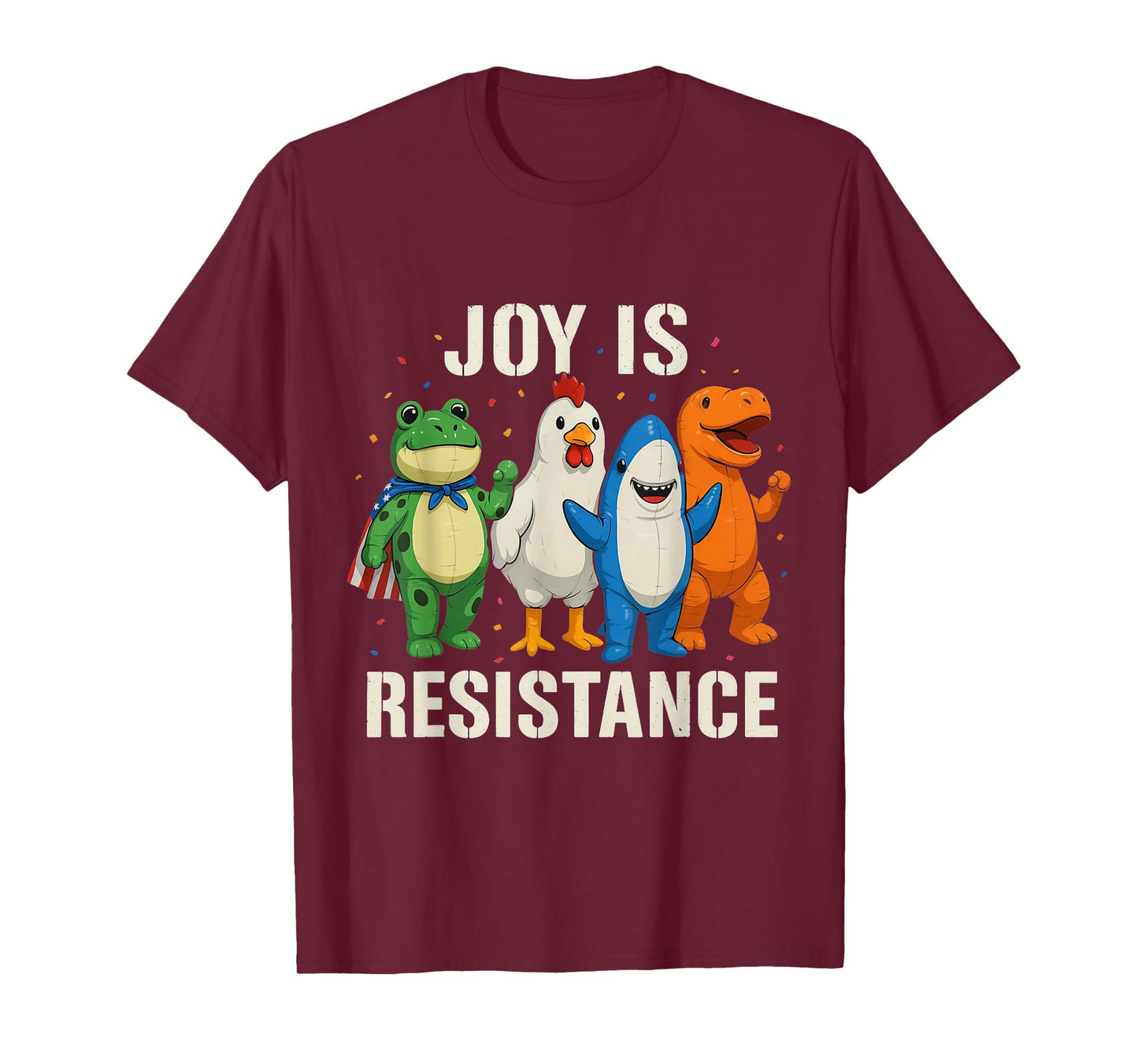 Joy is Resistance Portland Frog Protest Inflatable Costume T-Shirt