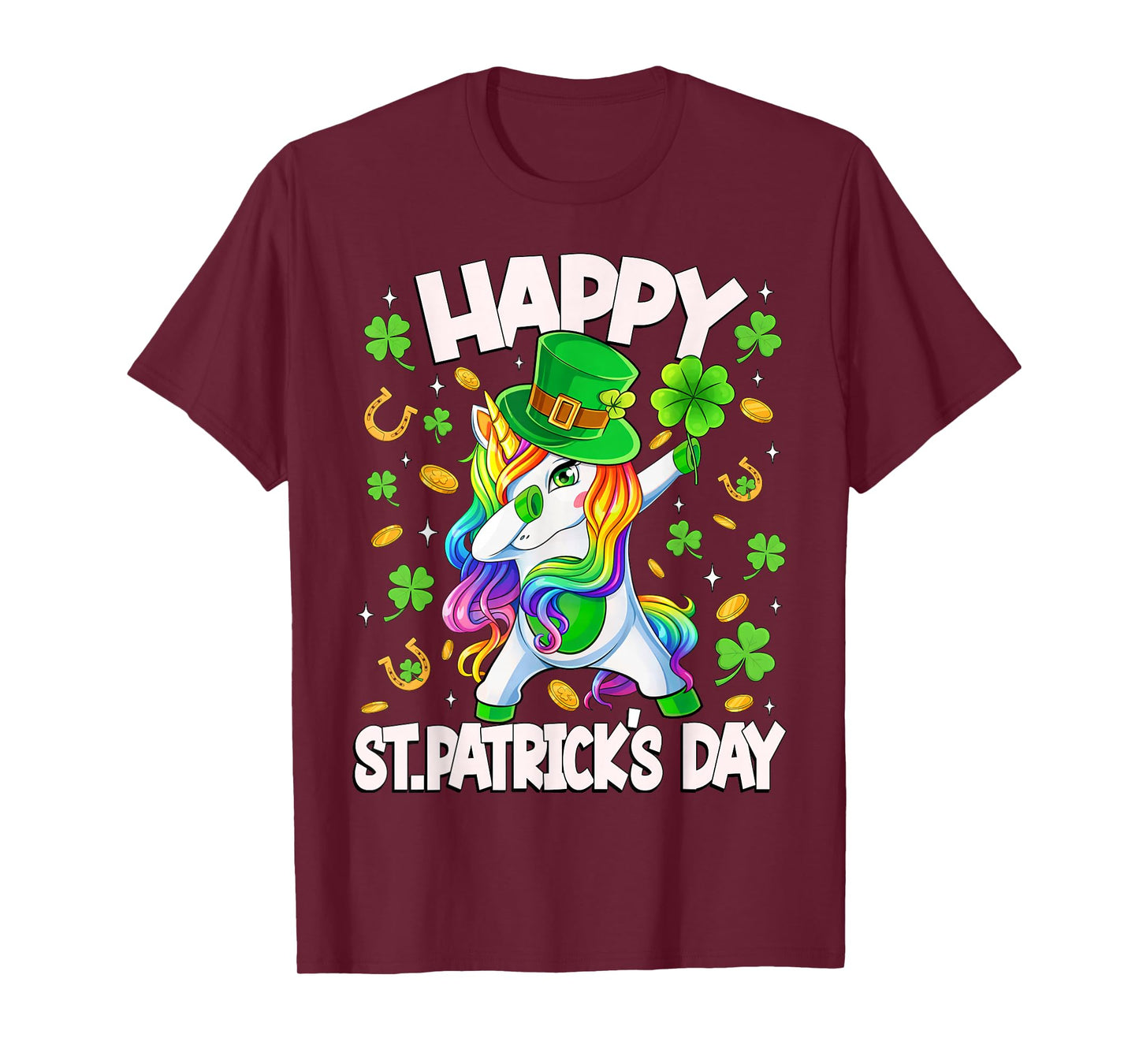 Happy St Patricks Day Irish Unicorn Dabbing Lepricorn Kids T-Shirt