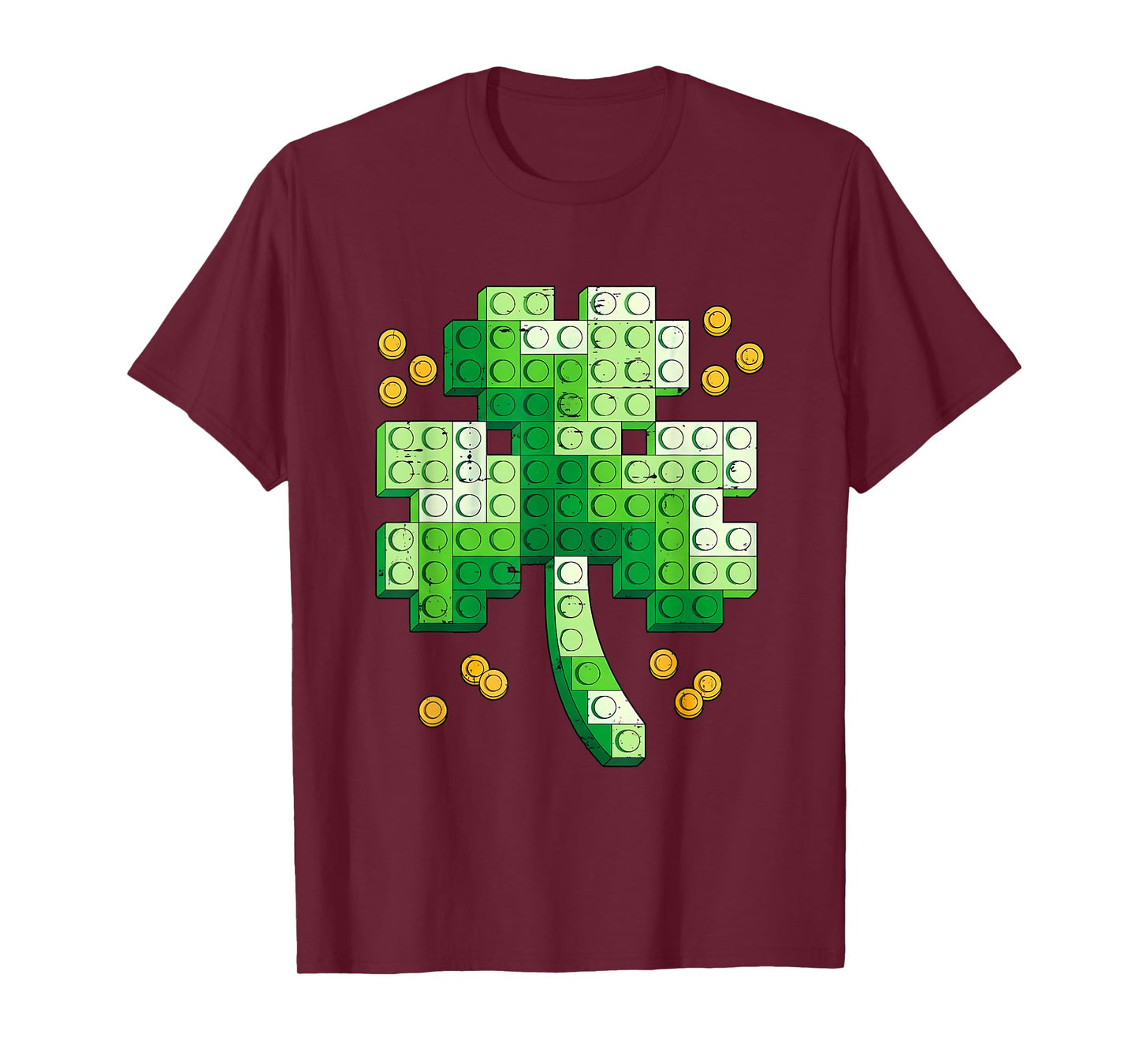 St Patricks Day Shamrock Building Blocks Bricks Boys Girls T-Shirt