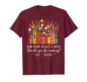 How Many Nights Reading 67 English Teacher Floral Book Lover T-Shirt
