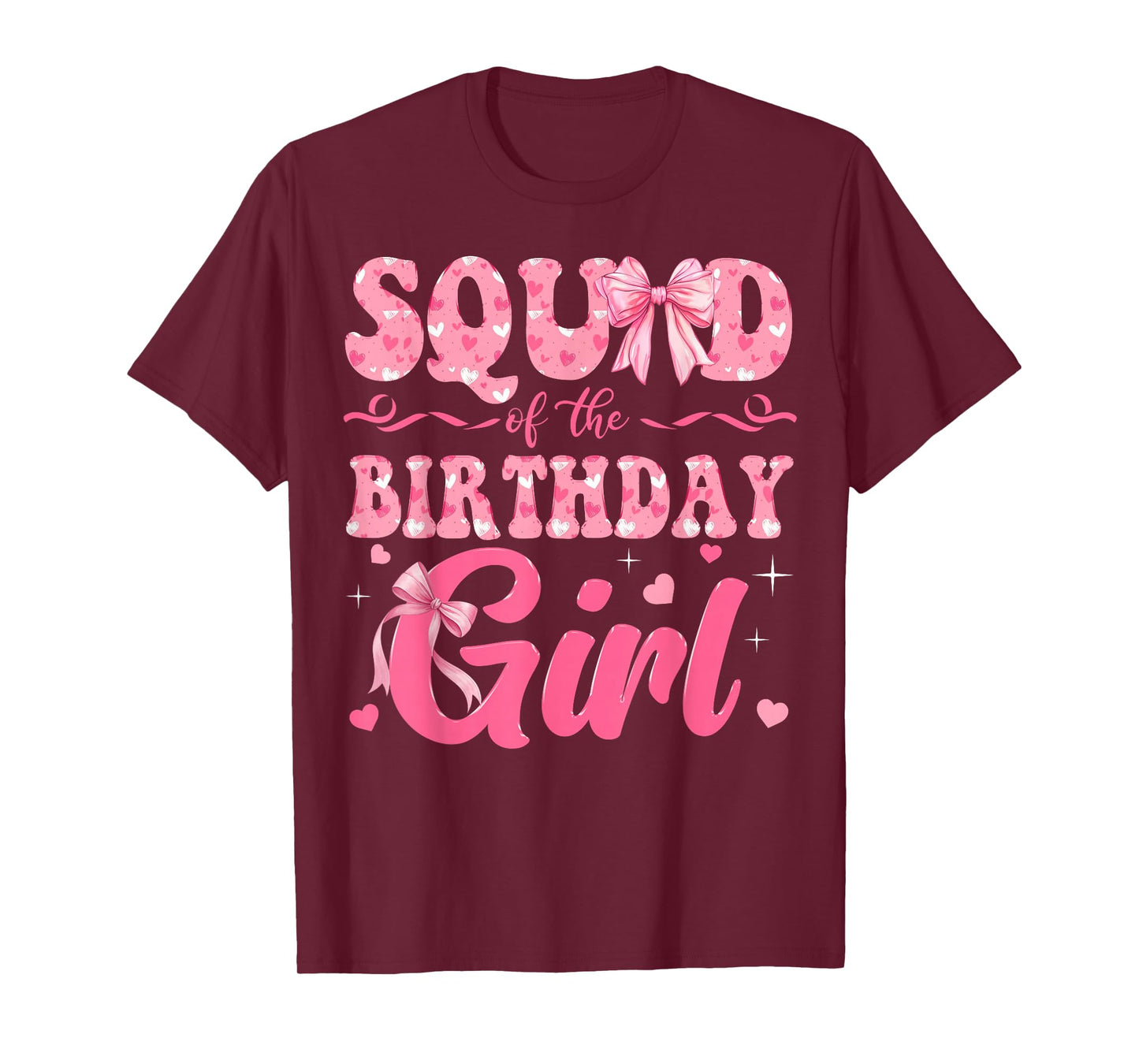 Squad of The Birthday Girl Family Pink Coquette Bow T-Shirt