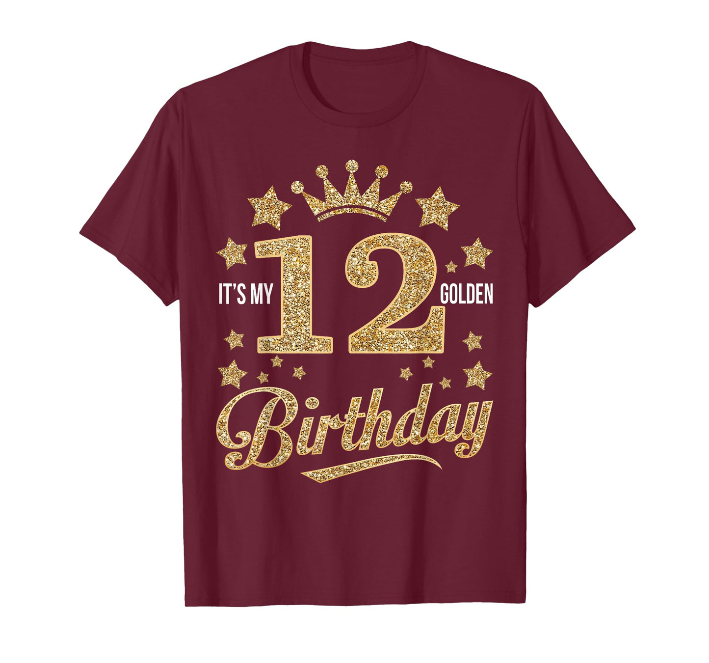 It's My 12th Golden Birthday 12 Year Old Bday Groovy T-Shirt