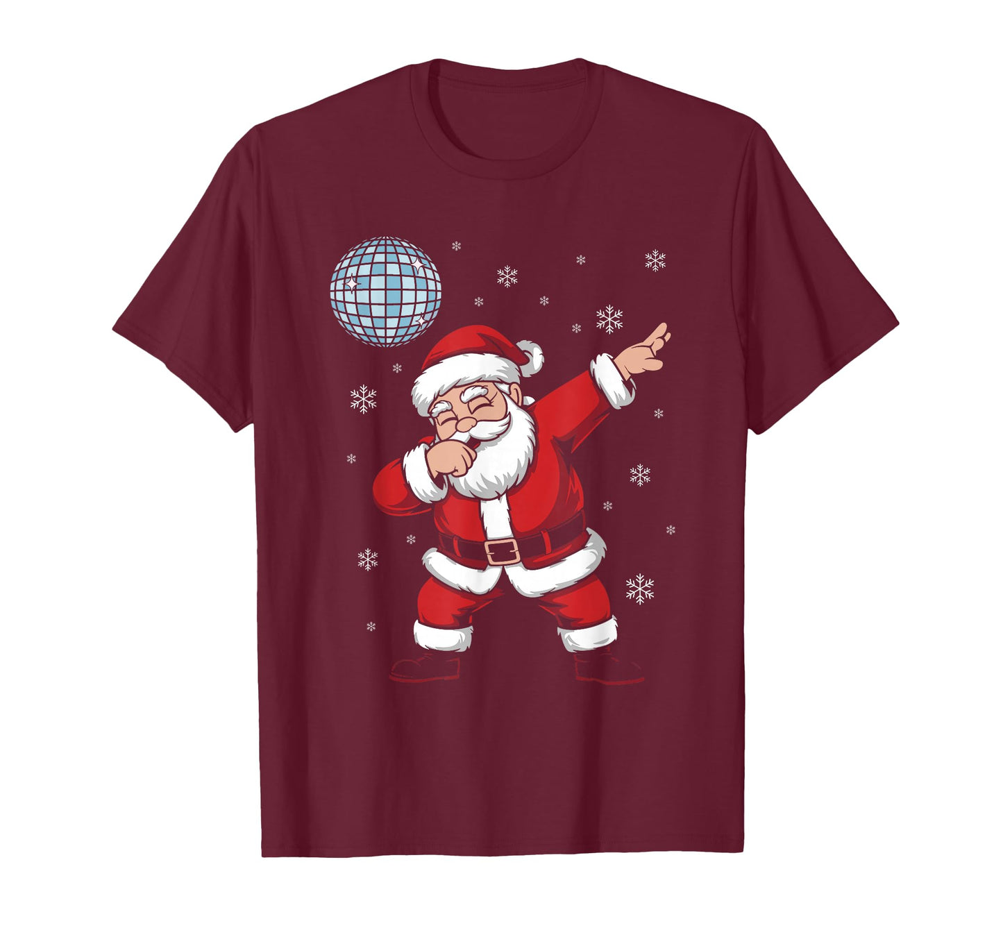 Christmas Disco Ball Dabbing Disco Santa T-Shirt