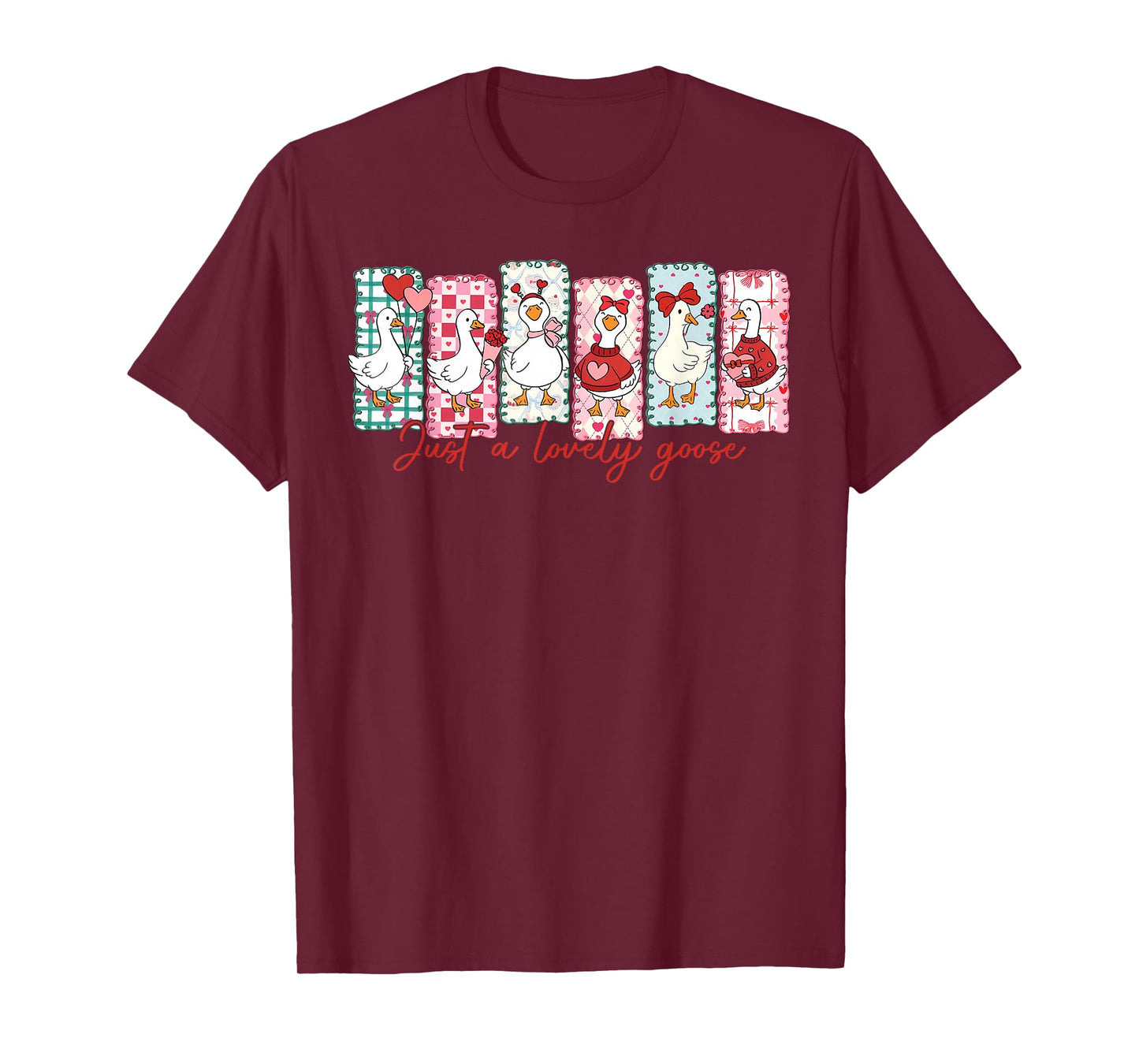 Just A Lovely Goose Cute Pink Silly Goose Valentine's Day T-Shirt