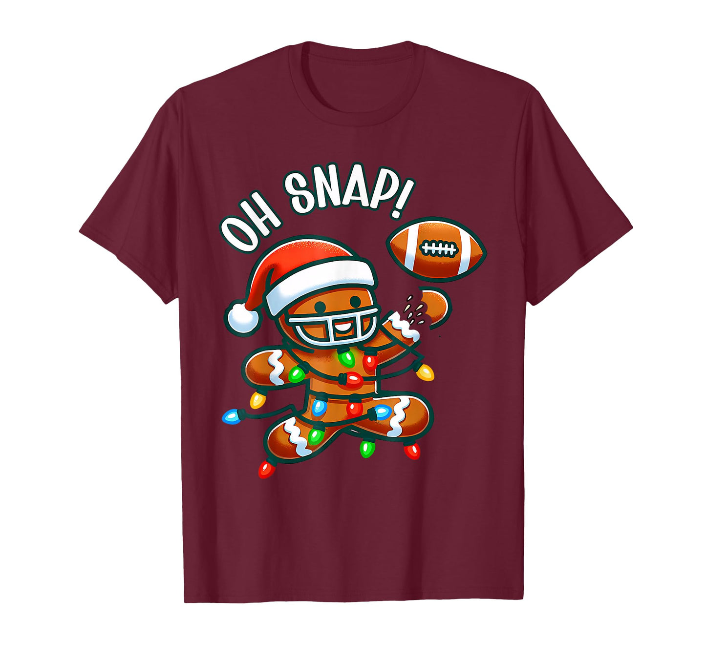 Oh Snap Gingerbreadman Christmas Football T-Shirt