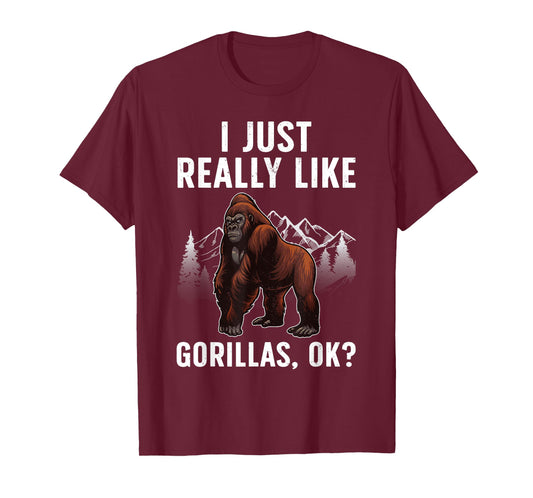 Cool Gorilla Art for Men Women Kids Ape Monkey Gorilla Fan T-Shirt