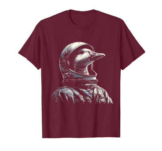 Goose Astronaut Funny Animal Space Lover T-Shirt