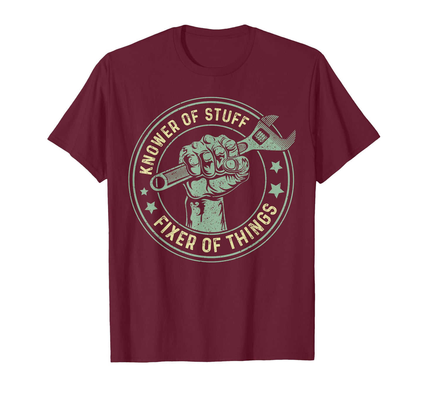 Knower of Stuff Fixer of Things Retro Dad Mechanic Handyman T-Shirt