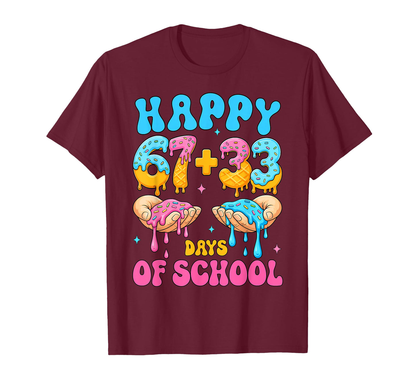 67 + 33 Days of School 100th Day of School Kids Boys Girls T-Shirt