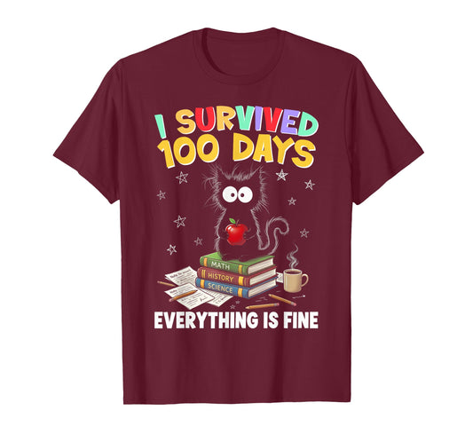 I Survived 100 Days of School Teacher & Kids T-Shirt