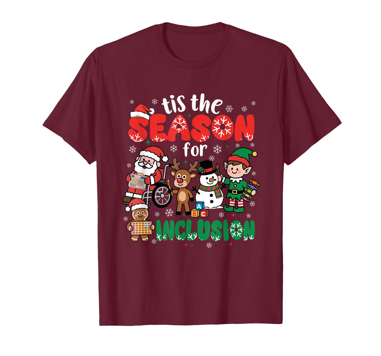 Christmas Sped Teacher Tis The Season for Inclusion Women T-Shirt