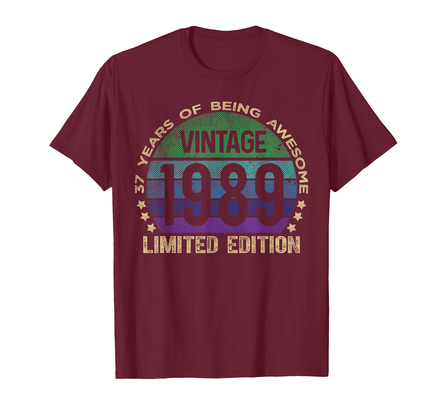 37 Year Old Gifts Vintage 1989 Limited Edition 37th Birthday T-Shirt