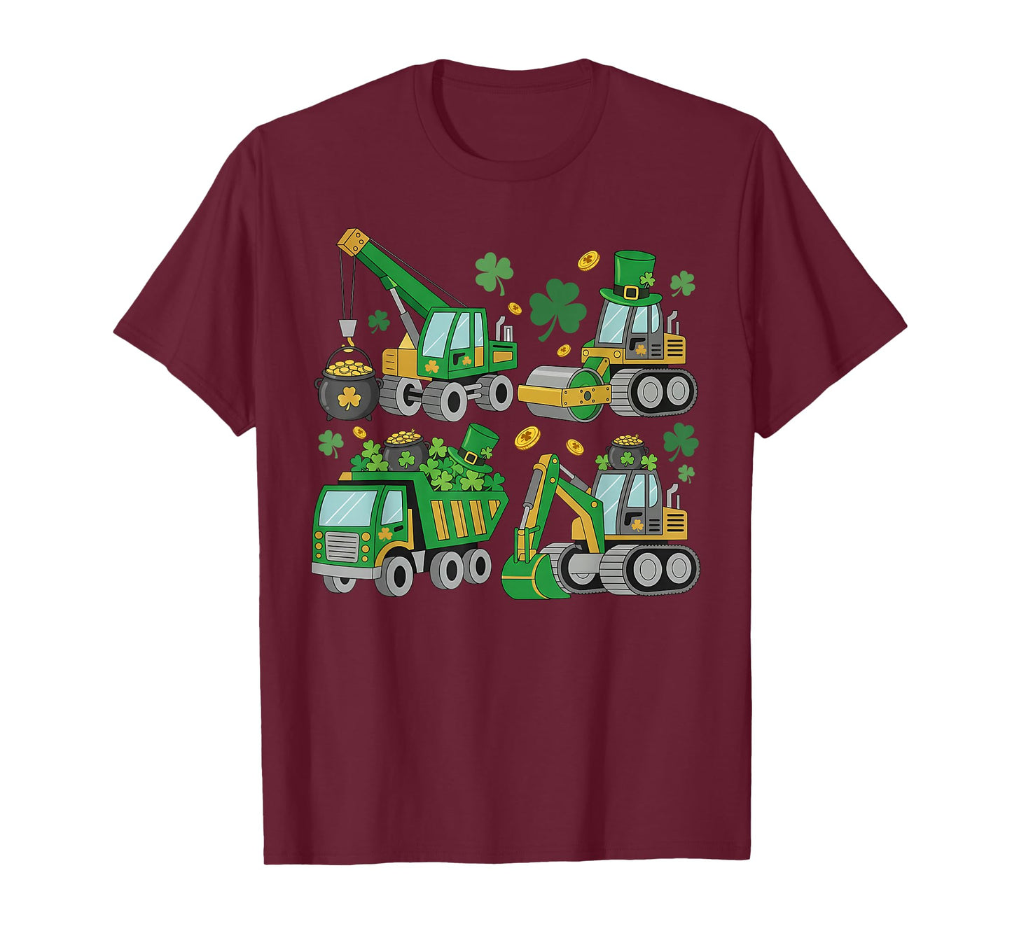 St Patricks Day Construction Truck Irish Boys Kids Toddlers T-Shirt