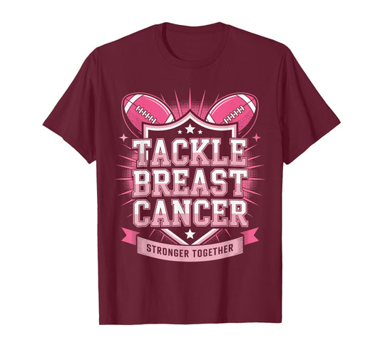 Tackle Breast Cancer Awareness Support Fight Cancer Together T-Shirt