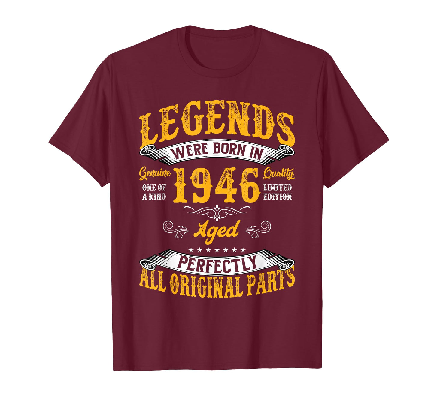 Vintage 80 Birthday Shirt for Men Legends were Born in 1946 T-Shirt