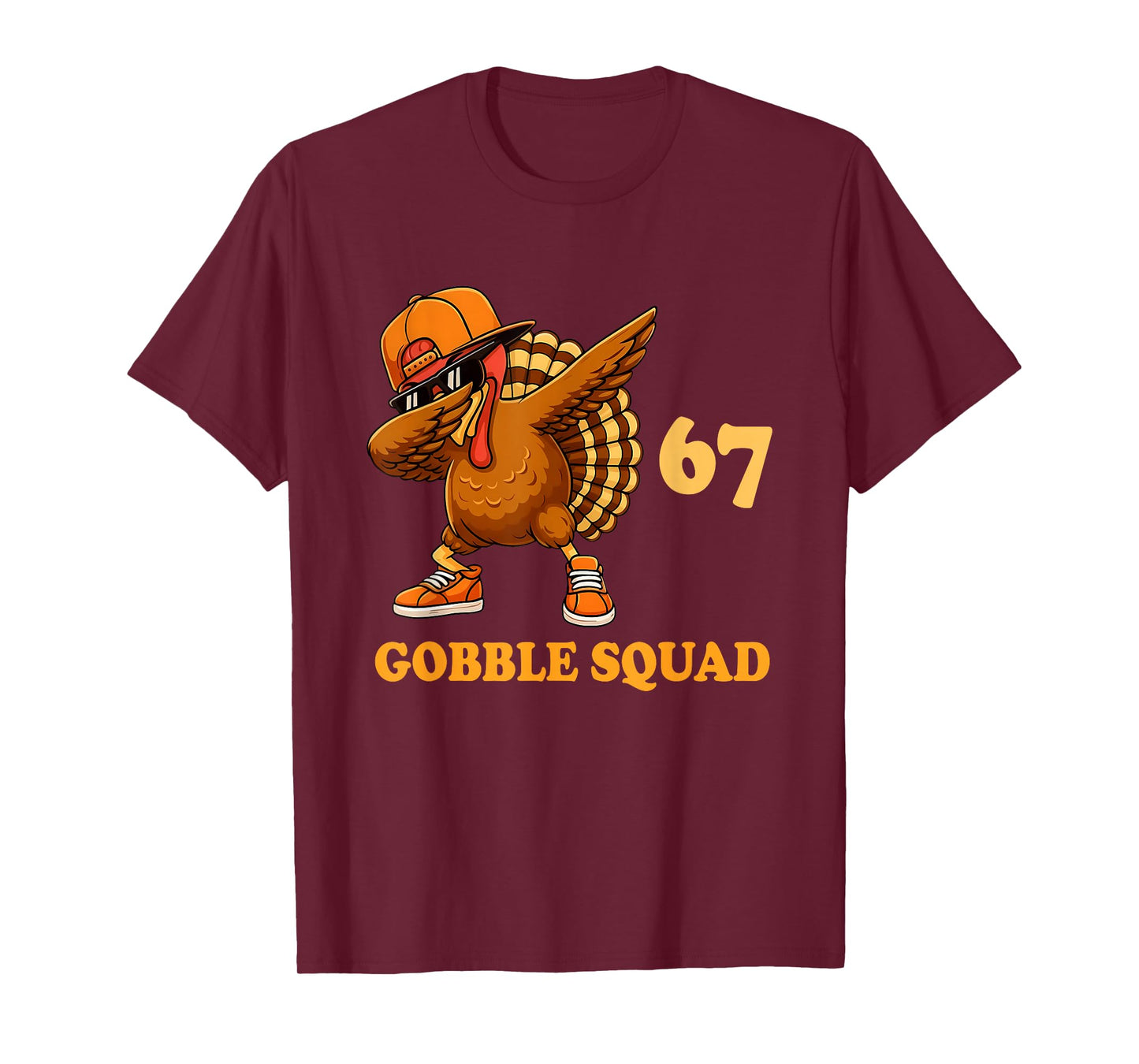 67 Gobble Squad Dabbing Turkey Thanksgiving Design Boys Kids T-Shirt